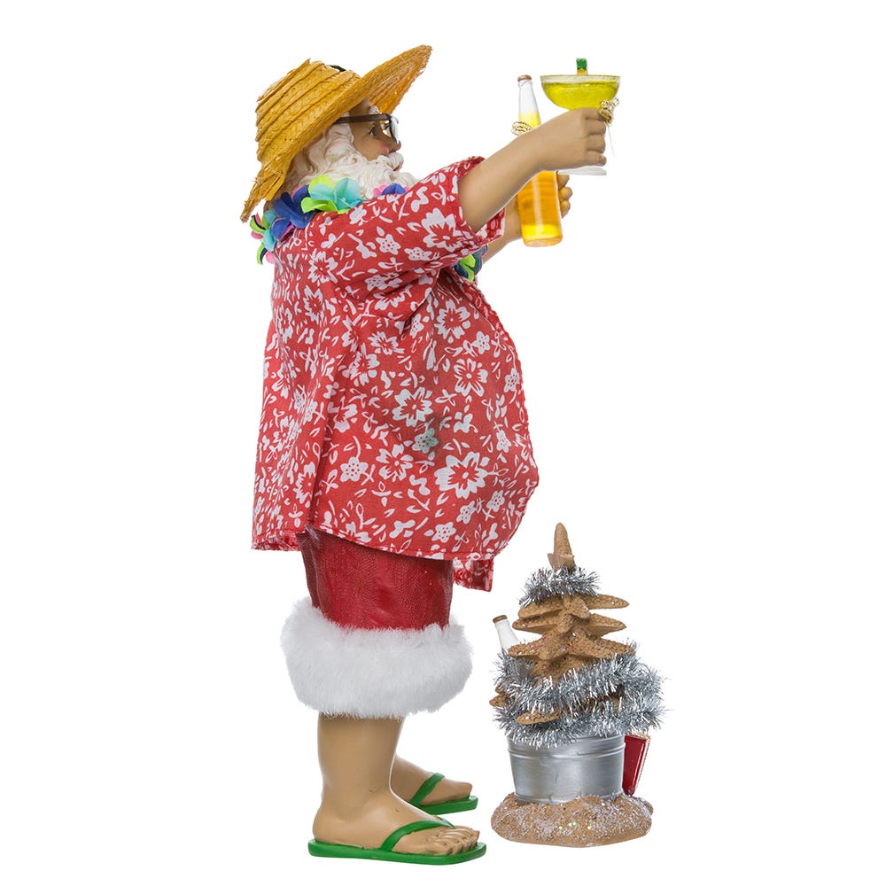 Kurt Adler 10-Inch Fabriché' Beach Santa Set of 2 Pieces